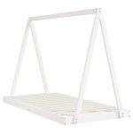 vidaXL Cadru de pat pentru copii, alb, 90x190 cm, lemn masiv de pin vidaXL Cadru de pat pentru copii, alb, 90x190 cm, lemn masiv de pin