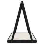 vidaXL Cadru de pat pentru copii, negru, 90x190 cm, lemn masiv de pin