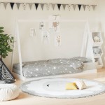 vidaXL Cadru de pat pentru copii, alb, 80x200 cm, lemn masiv de pin vidaXL Cadru de pat pentru copii, alb, 80x200 cm, lemn masiv de pin