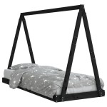 vidaXL Cadru de pat pentru copii, negru, 80x200 cm, lemn masiv de pin vidaXL Cadru de pat pentru copii, negru, 80x200 cm, lemn masiv de pin