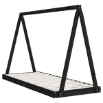 vidaXL Cadru de pat pentru copii, negru, 80x200 cm, lemn masiv de pin vidaXL Cadru de pat pentru copii, negru, 80x200 cm, lemn masiv de pin