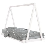 vidaXL Cadru de pat pentru copii, alb, 90x200 cm, lemn masiv de pin vidaXL Cadru de pat pentru copii, alb, 90x200 cm, lemn masiv de pin