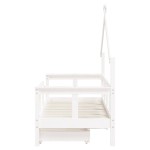vidaXL Cadru de pat copii cu sertare, alb, 70x140 cm, lemn masiv pin vidaXL Cadru de pat copii cu sertare, alb, 70x140 cm, lemn masiv pin