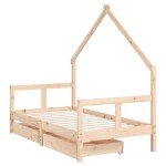 vidaXL Cadru de pat copii cu sertare, 80x160 cm, lemn masiv pin vidaXL Cadru de pat copii cu sertare, 80x160 cm, lemn masiv pin