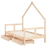 vidaXL Cadru de pat copii cu sertare, 80x160 cm, lemn masiv pin vidaXL Cadru de pat copii cu sertare, 80x160 cm, lemn masiv pin