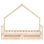 vidaXL Cadru de pat copii cu sertare, 80x160 cm, lemn masiv pin vidaXL Cadru de pat copii cu sertare, 80x160 cm, lemn masiv pin