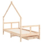 vidaXL Cadru de pat copii cu sertare, 80x160 cm, lemn masiv pin vidaXL Cadru de pat copii cu sertare, 80x160 cm, lemn masiv pin