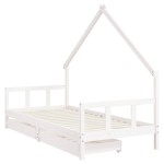 vidaXL Cadru de pat pentru copii, alb, 90x190 cm, lemn masiv de pin vidaXL Cadru de pat pentru copii, alb, 90x190 cm, lemn masiv de pin
