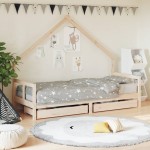 vidaXL Cadru pat copii cu sertare, 80x200 cm, lemn masiv de pin vidaXL Cadru pat copii cu sertare, 80x200 cm, lemn masiv de pin
