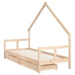 vidaXL Cadru pat copii cu sertare, 80x200 cm, lemn masiv de pin vidaXL Cadru pat copii cu sertare, 80x200 cm, lemn masiv de pin