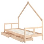 vidaXL Cadru pat copii cu sertare, 80x200 cm, lemn masiv de pin vidaXL Cadru pat copii cu sertare, 80x200 cm, lemn masiv de pin