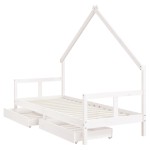 vidaXL Cadru pat copii cu sertare, alb, 80x200 cm, lemn masiv de pin vidaXL Cadru pat copii cu sertare, alb, 80x200 cm, lemn masiv de pin