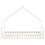 vidaXL Cadru pat copii cu sertare, alb, 80x200 cm, lemn masiv de pin vidaXL Cadru pat copii cu sertare, alb, 80x200 cm, lemn masiv de pin