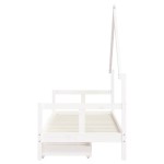 vidaXL Cadru pat copii cu sertare, alb, 80x200 cm, lemn masiv de pin vidaXL Cadru pat copii cu sertare, alb, 80x200 cm, lemn masiv de pin