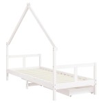 vidaXL Cadru pat copii cu sertare, alb, 80x200 cm, lemn masiv de pin vidaXL Cadru pat copii cu sertare, alb, 80x200 cm, lemn masiv de pin