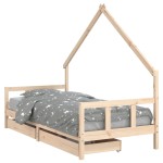 vidaXL Cadru de pat cu sertare de copii, 90x200 cm, lemn masiv pin vidaXL Cadru de pat cu sertare de copii, 90x200 cm, lemn masiv pin