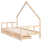 vidaXL Cadru de pat cu sertare de copii, 90x200 cm, lemn masiv pin vidaXL Cadru de pat cu sertare de copii, 90x200 cm, lemn masiv pin