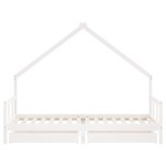 vidaXL Cadru de pat cu sertare de copii, alb, 90x200 cm lemn masiv pin vidaXL Cadru de pat cu sertare de copii, alb, 90x200 cm lemn masiv pin
