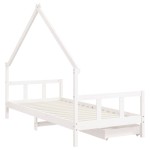 vidaXL Cadru de pat cu sertare de copii, alb, 90x200 cm lemn masiv pin vidaXL Cadru de pat cu sertare de copii, alb, 90x200 cm lemn masiv pin