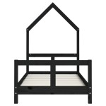 vidaXL Cadru de pat pentru copii, negru, 80x160 cm, lemn masiv de pin vidaXL Cadru de pat pentru copii, negru, 80x160 cm, lemn masiv de pin