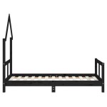 vidaXL Cadru de pat pentru copii, negru, 80x160 cm, lemn masiv de pin vidaXL Cadru de pat pentru copii, negru, 80x160 cm, lemn masiv de pin