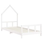 vidaXL Cadru de pat pentru copii, alb, 90x190 cm, lemn masiv de pin vidaXL Cadru de pat pentru copii, alb, 90x190 cm, lemn masiv de pin