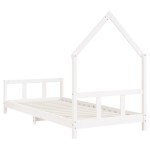vidaXL Cadru de pat pentru copii, alb, 90x190 cm, lemn masiv de pin vidaXL Cadru de pat pentru copii, alb, 90x190 cm, lemn masiv de pin