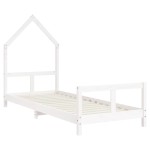 vidaXL Cadru de pat pentru copii, alb, 80x200 cm, lemn masiv de pin vidaXL Cadru de pat pentru copii, alb, 80x200 cm, lemn masiv de pin