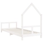 vidaXL Cadru de pat pentru copii, alb, 80x200 cm, lemn masiv de pin vidaXL Cadru de pat pentru copii, alb, 80x200 cm, lemn masiv de pin
