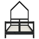 vidaXL Cadru de pat pentru copii, negru, 80x200 cm, lemn masiv de pin vidaXL Cadru de pat pentru copii, negru, 80x200 cm, lemn masiv de pin