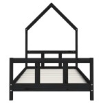 vidaXL Cadru pat pentru copii, negru, 90x200 cm, lemn masiv de pin vidaXL Cadru pat pentru copii, negru, 90x200 cm, lemn masiv de pin