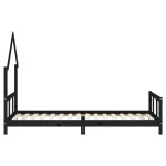 vidaXL Cadru pat pentru copii, negru, 90x200 cm, lemn masiv de pin vidaXL Cadru pat pentru copii, negru, 90x200 cm, lemn masiv de pin