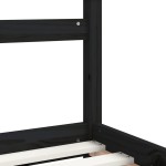 vidaXL Cadru pat pentru copii, negru, 90x200 cm, lemn masiv de pin vidaXL Cadru pat pentru copii, negru, 90x200 cm, lemn masiv de pin