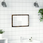 vidaXL Oglindă de baie LED, stejar sonoma, 60x8,5x38 cm lemn prelucrat