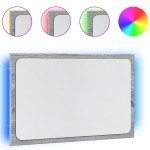 vidaXL Oglindă de baie LED, gri sonoma, 60x8,5x38 cm lemn prelucrat