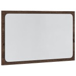 vidaXL Oglindă de baie LED, stejar maro, 60x8,5x38 cm lemn prelucrat