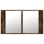 vidaXL Dulap de baie cu oglindă și LED, stejar fumuriu, 80x12x45 acril vidaXL Dulap de baie cu oglindă și LED, stejar fumuriu, 80x12x45 acril