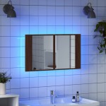 vidaXL Dulap de baie cu oglindă și LED stejar maro, 80x12x45 cm, acril vidaXL Dulap de baie cu oglindă și LED stejar maro, 80x12x45 cm, acril