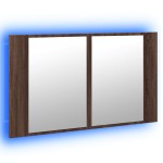 vidaXL Dulap de baie cu oglindă și LED stejar maro, 80x12x45 cm, acril vidaXL Dulap de baie cu oglindă și LED stejar maro, 80x12x45 cm, acril
