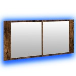 vidaXL Dulap de baie cu oglindă și LED, stejar fumuriu, 100x12x45 cm vidaXL Dulap de baie cu oglindă și LED, stejar fumuriu, 100x12x45 cm