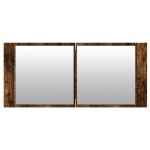 vidaXL Dulap de baie cu oglindă și LED, stejar fumuriu, 100x12x45 cm vidaXL Dulap de baie cu oglindă și LED, stejar fumuriu, 100x12x45 cm