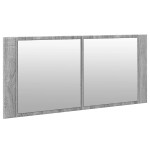 vidaXL Dulap de baie cu oglindă și LED, gri sonoma, 100x12x45 cm vidaXL Dulap de baie cu oglindă și LED, gri sonoma, 100x12x45 cm