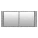 vidaXL Dulap de baie cu oglindă și LED, gri sonoma, 100x12x45 cm vidaXL Dulap de baie cu oglindă și LED, gri sonoma, 100x12x45 cm