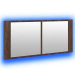 vidaXL Dulap de baie cu oglindă și LED, stejar maro, 100x12x45 cm vidaXL Dulap de baie cu oglindă și LED, stejar maro, 100x12x45 cm