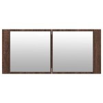 vidaXL Dulap de baie cu oglindă și LED, stejar maro, 100x12x45 cm vidaXL Dulap de baie cu oglindă și LED, stejar maro, 100x12x45 cm