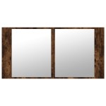 vidaXL Dulap de baie cu oglindă și LED, stejar fumuriu, 90x12x45 acril vidaXL Dulap de baie cu oglindă și LED, stejar fumuriu, 90x12x45 acril