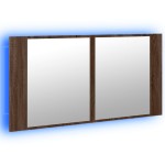 vidaXL Dulap de baie cu oglindă și LED stejar maro, 90x12x45 cm, acril vidaXL Dulap de baie cu oglindă și LED stejar maro, 90x12x45 cm, acril