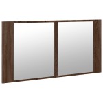 vidaXL Dulap de baie cu oglindă și LED stejar maro, 90x12x45 cm, acril vidaXL Dulap de baie cu oglindă și LED stejar maro, 90x12x45 cm, acril