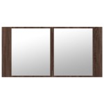 vidaXL Dulap de baie cu oglindă și LED stejar maro, 90x12x45 cm, acril vidaXL Dulap de baie cu oglindă și LED stejar maro, 90x12x45 cm, acril