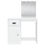 vidaXL Masă de toaletă cu LED-uri, alb, 90x42x132,5 cm vidaXL Masă de toaletă cu LED-uri, alb, 90x42x132,5 cm